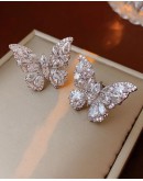              Free Shipping Electroplating Rhinestone Butterfly Earring Clips