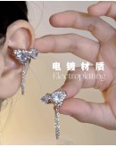              Free Shipping Electroplating Big Rhinestone Earring Clips Pair