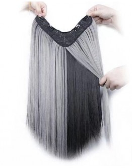                     Half Pink Grey V-Wig Hair 50cm