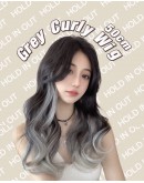                    Free Shipping Grey Curly Wig 50cm