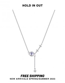              Free Shipping Titanium Rhinestone Galaxy Necklace