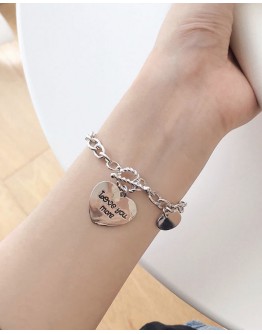       【READY STOCK】9.9 FREE SHIPPING TITANIUM STEEL LOVE YOU NECKLACE/ BRACELET 