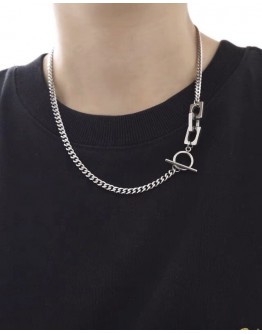   FREE SHIPPING UNISEX TITANIUM STEEL SQUARE CHAIN NECKLACE