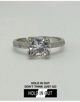 【GS】FREE SHIPPING S925 ONE CARAT RHINESTONE RING WITH BOX