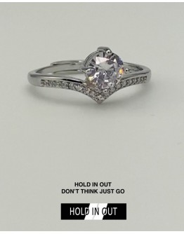 【GS】FREE SHIPPING S925 PRINCESS CROWN RHINESTONE RING WITH BOX