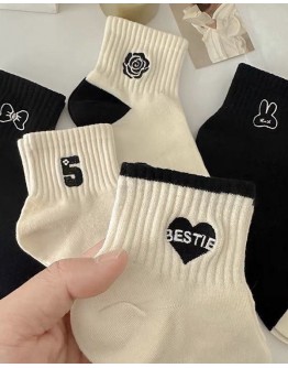              【LIMITED SALE】10 Pairs Free Shipping 100% Cotton Ankle Socks 35-39 Size