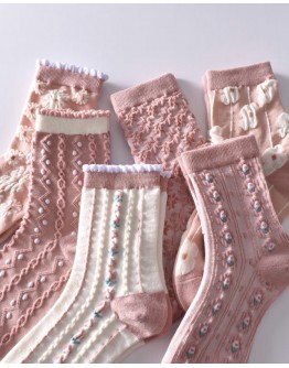         Free Shipping Flora Cotton 6 Pairs Socks