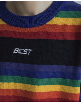 FREE SHIPPING MENS RAINBOW KNITTED AW SWEATER