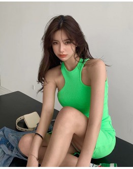        【READY STOCK】Fluorescent Green Dress