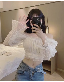         【READY STOCK】Off-The-Shoulder Grenadine Short Tops