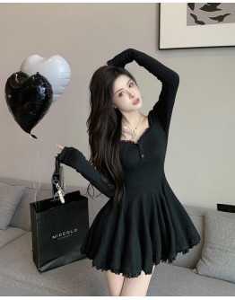    【READY STOCK】Free Shipping Long-Sleeved Cotton Dress