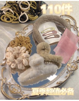       【READY STOCK】Free Shipping Summer MilkTea Style Hair Accessories Set