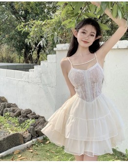    【READY STOCK】 LADIES FAUX PEARL LACE DRESS
