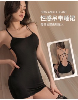         【READY STOCK】Thin Polyester Backless Sexy Lingeries Dress
