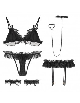   【Ready Stock】Choker Necklace Sexy Lingeries Bikini Set