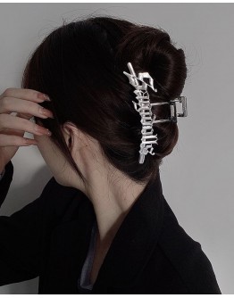        【READY STOCK】FREE SHIPPING SILVERY TEXT BIGGER HAIR-CLIPS 