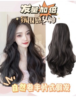      【Ready Stock】Free Shipping V-Tip Fiber Half Wig False Hair 60cm