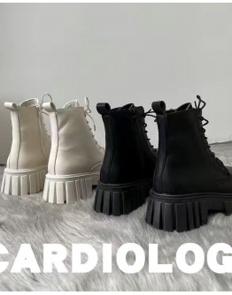   FREE SHIPPING FAUX LEATHER LACE-UP ANKLE BOOTIES