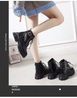   FREE SHIPPING ZIPPER B PATTERN FAUX LEATHER BOOTIES