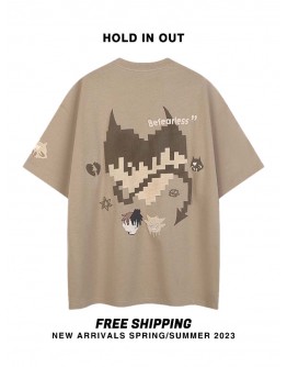      Free Shipping Unisex Evil Heart Print Tops