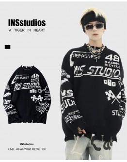   FREE SHIPPING UNISEX INS STUDIOS 48 KNITTED SWEATER