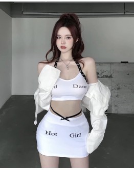          Free Shipping God Damn Hot Girl Vest / Skirt
