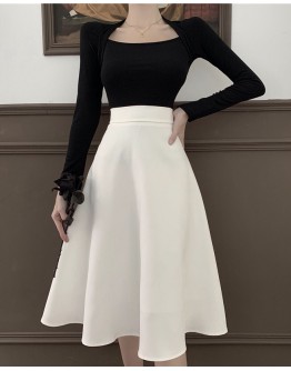          Free Shipping Long-Sleeved / A-Line Long Skirt