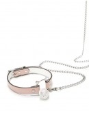                                                                【PREORDER】Kitty Heart Faux Leather Chain Bell Necklace