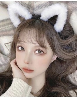                                                          【Preorder】White Velvet Hairband + White Lace Eyepatch Set