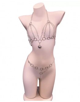                                                          【Preorder】40kg-55kg Silvery Chain Big Bell Bikini