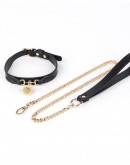                                                          【Preorder】Metal Gold Bell Faux Leather Chain