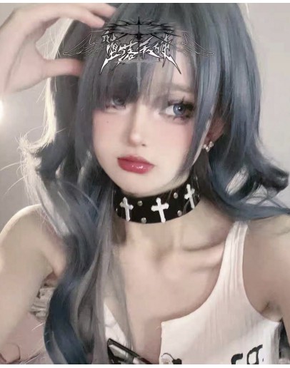                                                          【Preorder】Cross Faux Leather Choker Necklace