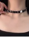                                                          【Preorder】Y2K Faux Leather White Star Choker