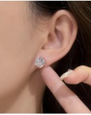                                                          【Preorder】Rose Rhinestone 6mm/ 8mm Titanium Earrings