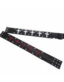                                                          【Preorder】Cross Faux Leather Choker Necklace