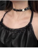                                                          【Preorder】Y2K Faux Leather White Star Choker