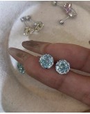                                                          【Preorder】Rose Rhinestone 6mm/ 8mm Titanium Earrings