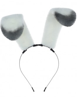                                                          【Preorder】Velvet Rabbit White-Grey Hairband