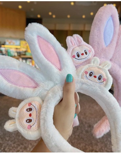                                                          【Preorder】Labubu Patterned Bigger Rabbit Hairbands