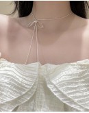                                                          【Preorder】Electroplated Ribbon Adjustable Long-Line Necklace