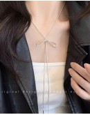                                                          【Preorder】Electroplated Ribbon Adjustable Long-Line Necklace