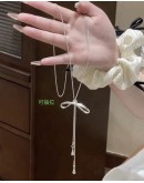                                                          【Preorder】Electroplated Ribbon Adjustable Long-Line Necklace