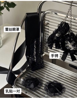                                                          【Preorder】Black Lace 3 In Set Sexy Lingeries