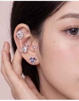                                                          【Preorder】Stainless Steel Wellness Ear Stickers Ribbon Heart