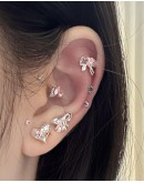                                                          【Preorder】Stainless Steel Wellness Ear Stickers Ribbon Heart