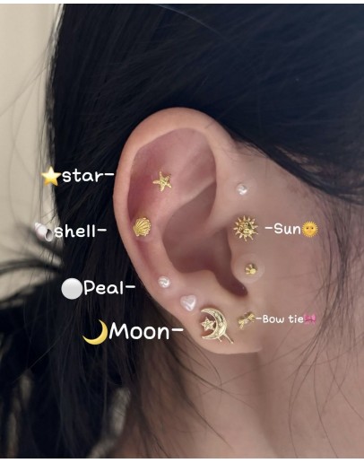                                                          【Preorder】Stainless Steel Wellness Ear Stickers Fashion Mini