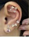                                                          【Preorder】Stainless Steel Wellness Ear Stickers Rhinestone Butterfly