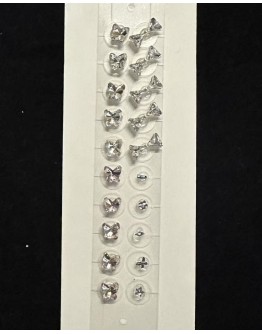                                                          【Preorder】Stainless Steel Wellness Ear Stickers Rhinestone Butterfly