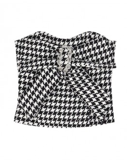     FREE SHIPPING HOUNDSTOOTH RHINESTONE VEST / RHINESTONE CUT-OUT TROUSERS 