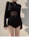                    Free Shipping Long-Sleeved Tops / Zipper Shorts